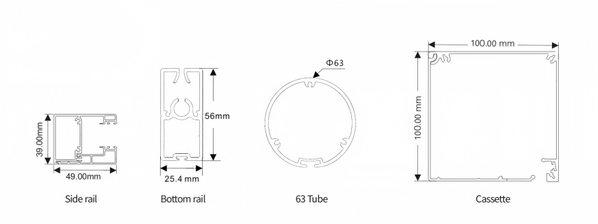 WR100 profile size
